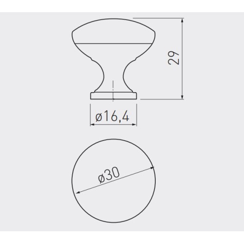 Ручка кнопка GTV TERNI d 30 мм Медь - GZ-TERNI-1-15