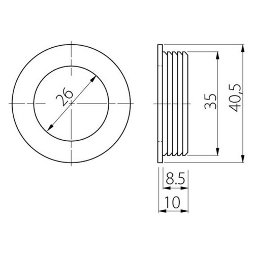 Ручка врезная d 35 B224 Хром - uz-00b224-01
