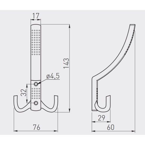 Гачок меблевий A0-K23 Сатин - WZ-A0-K23-02