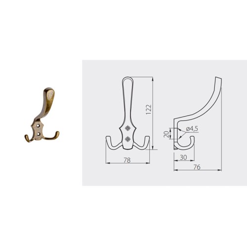 Гачок меблевий A0-K24 Бронза - WZ-A0-K24-04