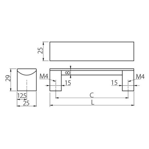 Ручка UA-B337 256 мм Хром - ru-b33725601