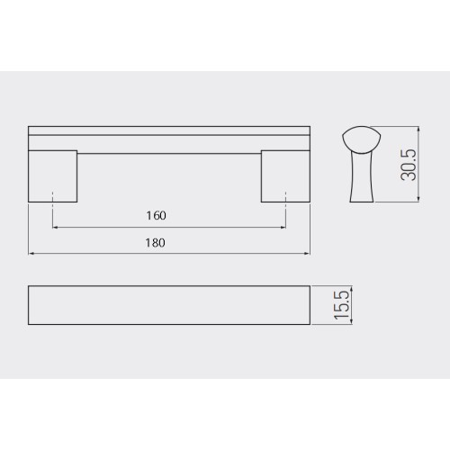 Ручка GTV B-311160 мм Хром - UA-B31116001