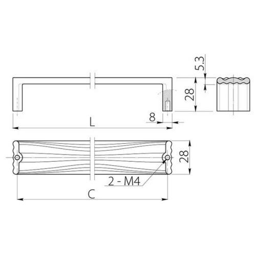 Ручка CADIS 320 мм Алюміній - uz-cad320-05