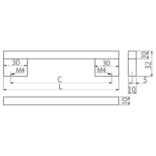 Ручка UA-A18 224 мм Хром - ru-a18224-01