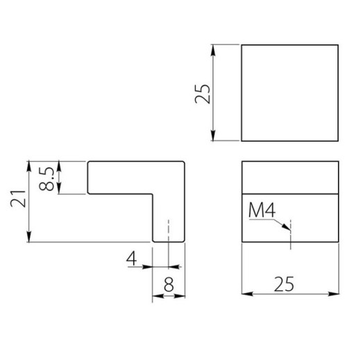 Ручка UZ-55 Алюміній - uz-55-025-05