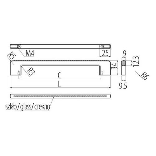 Ручка UZ-CRA 14 192 мм хром - uz-cra14-192