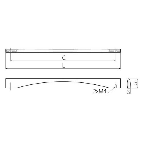 Ручка PRATO 320 мм шліфована сталь - uz-prato-320-06