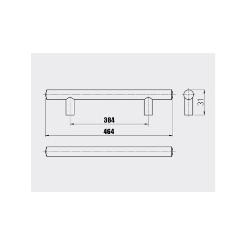 Ручка релінг GTV 384/464 мм Сатин - RS-464384-02