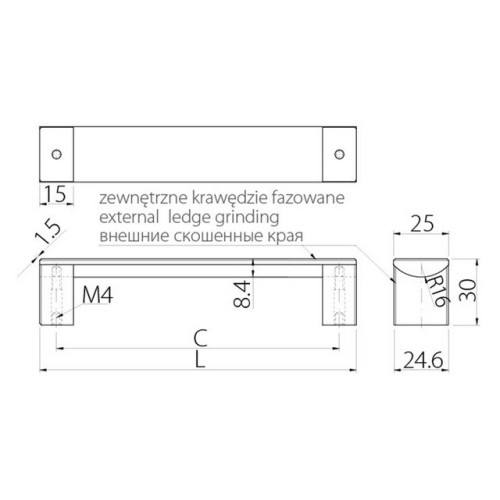 Ручка ARES 128 мм Чорна - ru-ars128-20