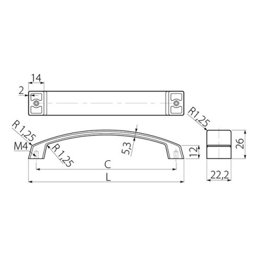 Ручка G1 416 мм Хром - uz-g1-416-01
