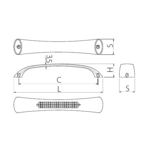Ручка SIENA 160 мм Хром - uz-sienna160-01