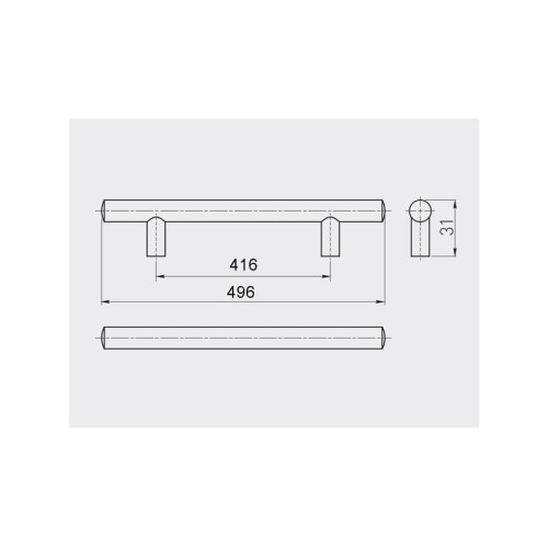 Ручка релінг GTV 416/496 мм Сатин - RS-496416-02