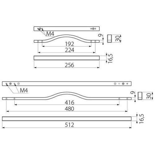 Ручка DOPPIO 416 хром - UA-DOPPIO416-01