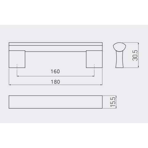 Ручка GTV B-311160 мм шліфована сталь - UA-B31116006MJ