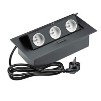 Подовжувач для офісу на 3 розетки із заземленням French чорний