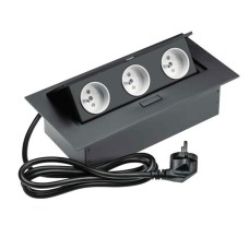 Подовжувач для офісу на 3 розетки із заземленням French чорний