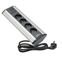 Подовжувач для офісу кутовий із заземленням FRENCH на 4 розетки, сірий