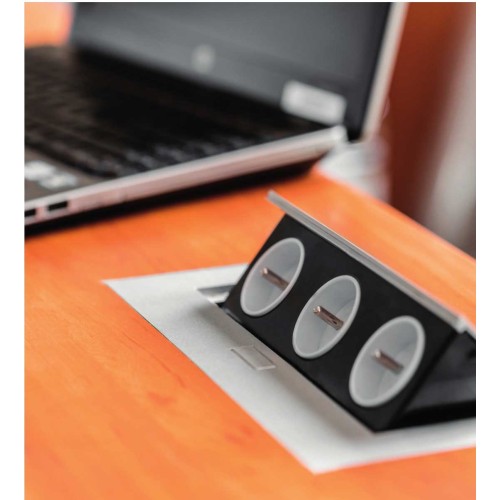 Подовжувач для офісу на 2 розетки із заземленням French чорний, 2 USB + провід 1,5 метра з вилкою - AE-PBU2GU-20