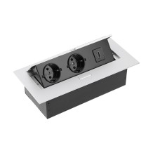 Подовжувач GTV 2 розетки SCHUKO HDMI провід 1,5м з вилкою Алюміній