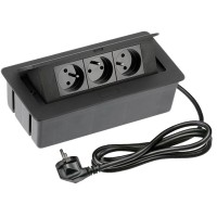 Подовжувач GTV SOFT 3 розетки FRENCH провід 1,5м з вилкою Чорний