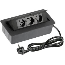 Подовжувач GTV SOFT 3 розетки FRENCH провід 1,5м з вилкою Чорний