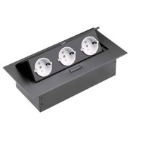 Подовжувач для офісу на 3 розетки із заземленням Schuko чорний