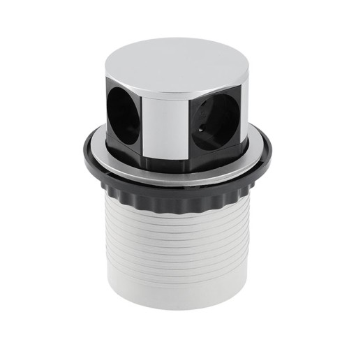 Подовжувач круглий врізний 4 розетки COMFORT (Schucko), провід 1,5 м, алюміній - AE-BPW4S100-53