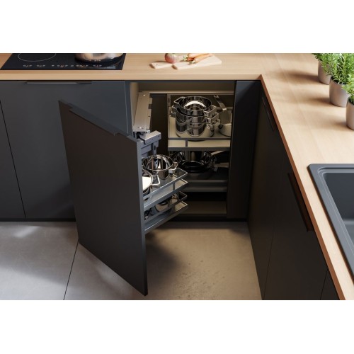 Кутова система зберігання для кухні GTV MOVIX PRO для фасаду 450 мм хром - KO-UMC450-01