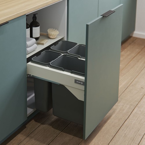 Мусорное ведро Rejs SEGREGO секция: 600 Серый Н=425 (564x480x440) 4*(2x9L/2x20L) WE28.4039.01.549 - WE28.4039.01.549