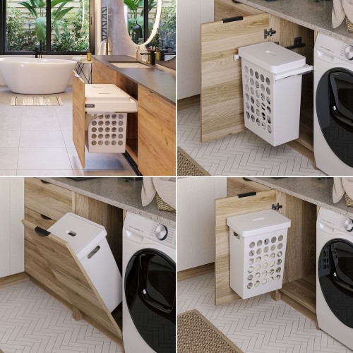 Корзина для белья 33L пластик белая - TE22.6696.05.013