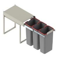 Відро для сміття REJS JC604 30 (264x480x430) потрійне 3x9L пластик сірий