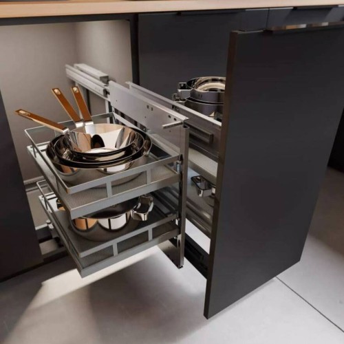 Магічний кут MovixPro - універсальний, із двома висувними кошиками, плоский прут, графіт - KO-WMC450-60