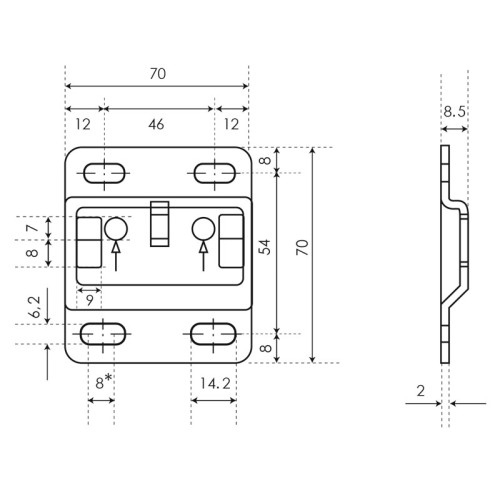 Навіс кухонний STRONG 2 у комплекті із заглушкою білою (аналог CAMAR 807) - TH01.2152.08.062