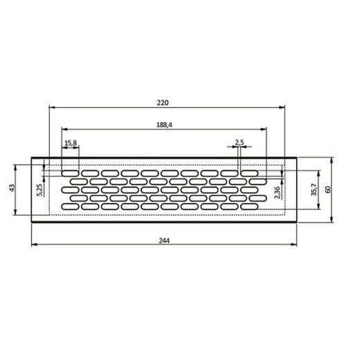 Вентиляційна решітка Золото мат 60х245 TE12.0346.07.597 - TE12.0346.07.597