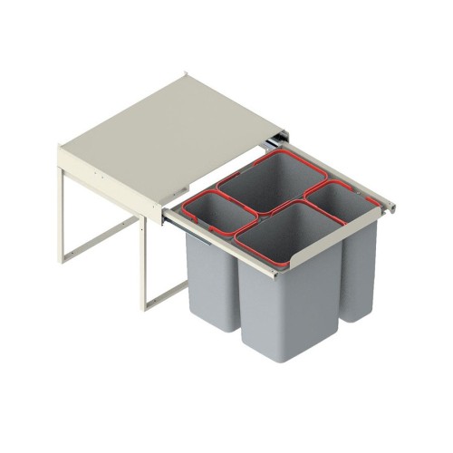 Мусорное ведро REJS JC609 600 высокое (564x505x450) четыре (2x9L/2x20L) пластик серый - WE14.1536.05.549