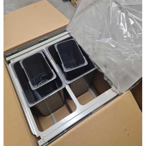 Мусорное ведро REJS JC609 600 высокое (564x505x450) четыре (2x9L/2x20L) пластик серый - WE14.1536.05.549