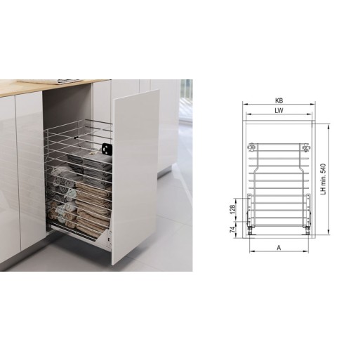 Кошик REJS VARIANT MULTI 300, нижній, однорівневий, L-450, ефект хром (оцинкування) - WE29.0009.01.062