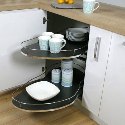 Кут REJS Corner Optima Maxima SILVA 800 правий, хром/графіт - WE28.2508.43.781