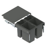 Мусорное ведро Rejs SEGREGO секция: 600 Графит Н=425 (564x480x440) 4*(2x9L/2x20L)  цвет Графит