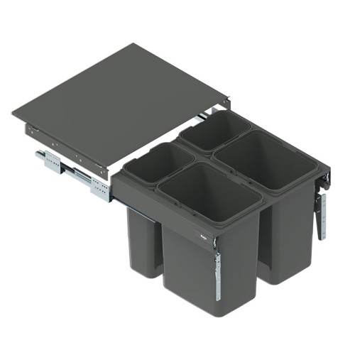 Мусорное ведро Rejs SEGREGO секция: 600 Графит Н=320 (564x480x330) 4*(2x7L/2x15L) цвет Графит - WE28.4038.01.924