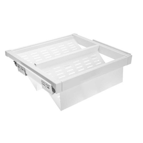 Полка для обуви металлическая elite 700 перфорированная мм с доводчиком, цвет белый - WG-POBUWM70-10