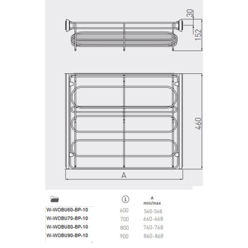 Полиця для взуття GTV SMART 900 мм (без напрямних) Білий - W-WOBU90-BP-10