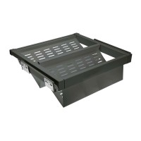 Полиця для взуття металева elite 700 перфорована мм з доводчиком, колір графіт.