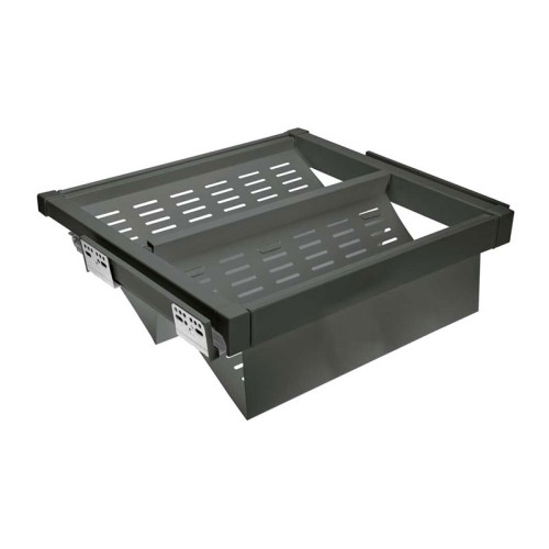 Полиця для взуття металева elite 700 перфорована мм з доводчиком, колір графіт - WG-POBUWM70-60