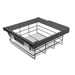 Кошик для білизни elite 600 мм з доводчиком, колір графіт