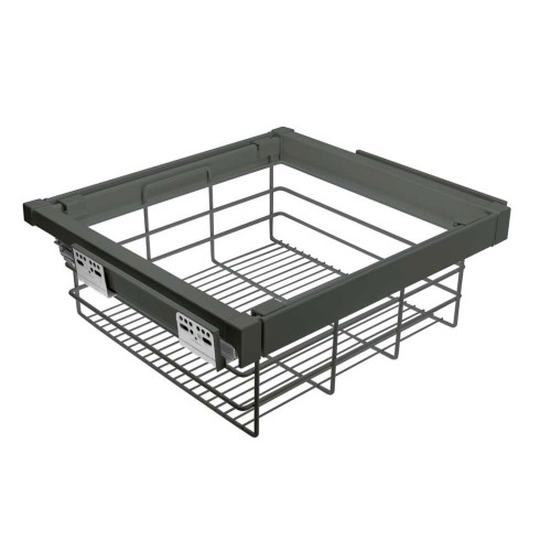 Кошик для білизни elite 600 мм з доводчиком, колір графіт - WG-KOSZ60-60