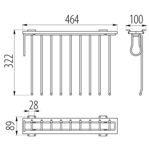 Вішалка для штанів хромована правостороння - ww-wspo00-01