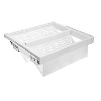 Полиця для взуття металева elite 800 перфорована мм з доводчиком, колір білий