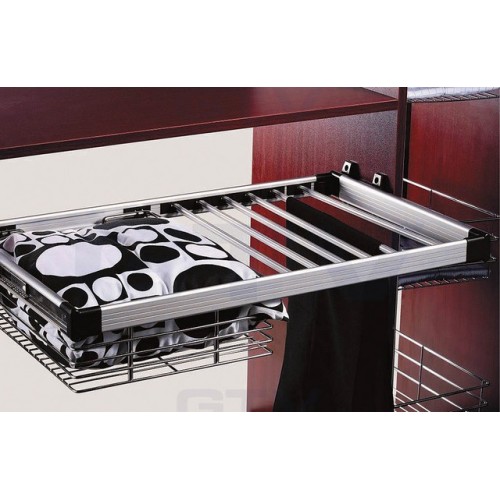 Висувний вішалка для штанів + кошик хромований алюміній 90 см - ww-wspk90-01