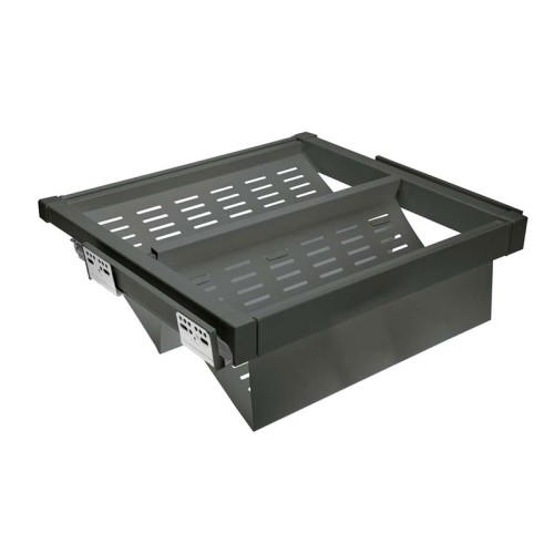 Полиця для взуття металева elite 800 перфорована мм з доводчиком, колір графіт - WG-POBUWM80-60